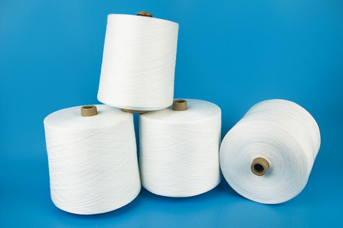 Paper Cone Raw White Polyester Ring Spun Yarn High Strength And Knotless