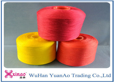 Virgin Ring Spun Polyester Dyed Yarn For Sewing Thread , Red Yellow