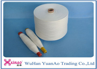100% Spun Polyester Weaving Yarn Raw White Color High Strength For Sewing