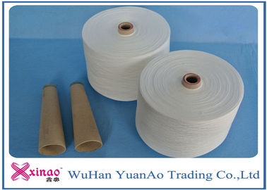 Raw White 100 Polyester Spun Yarn / Jeans Fabric Spun Polyester Yarn on Paper Core