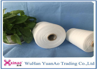 High Strength 100% Ring Spun Polyester Yarn With Optical White Color , CE Standard