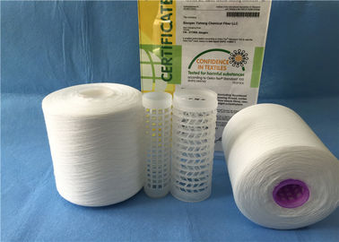 Virgin Raw White / Semi Dull 40/2 Ring Spun Polyester Yarn , High Tenacity Polyester Yarn