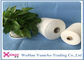 High Strength Raw White 100 Spun Polyester Yarn Z Twist For Knitting , 17cm Cone