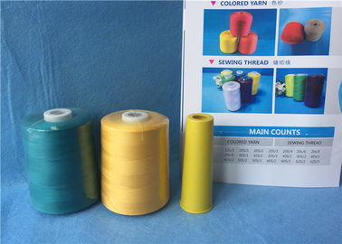 Pink /Red / Blue Polyester Sewing Thread On Plastic Dyed Cone For Textile / Garment